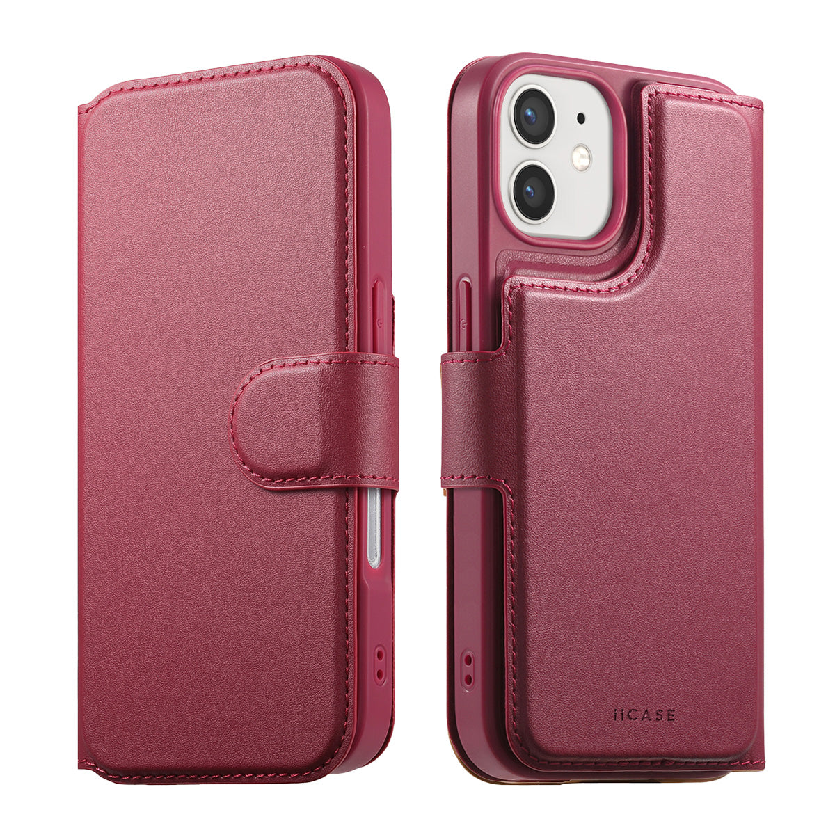 MagSafe Detachable Wallet iPhone Case - Burgundy