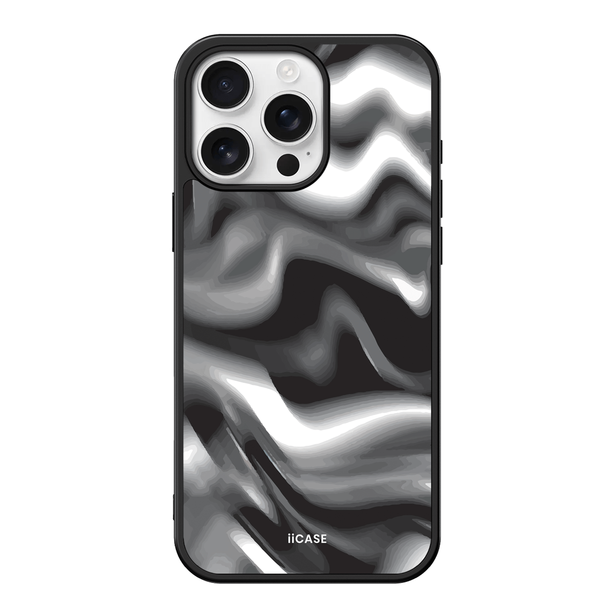 Monochrome Waves Elite iPhone Case