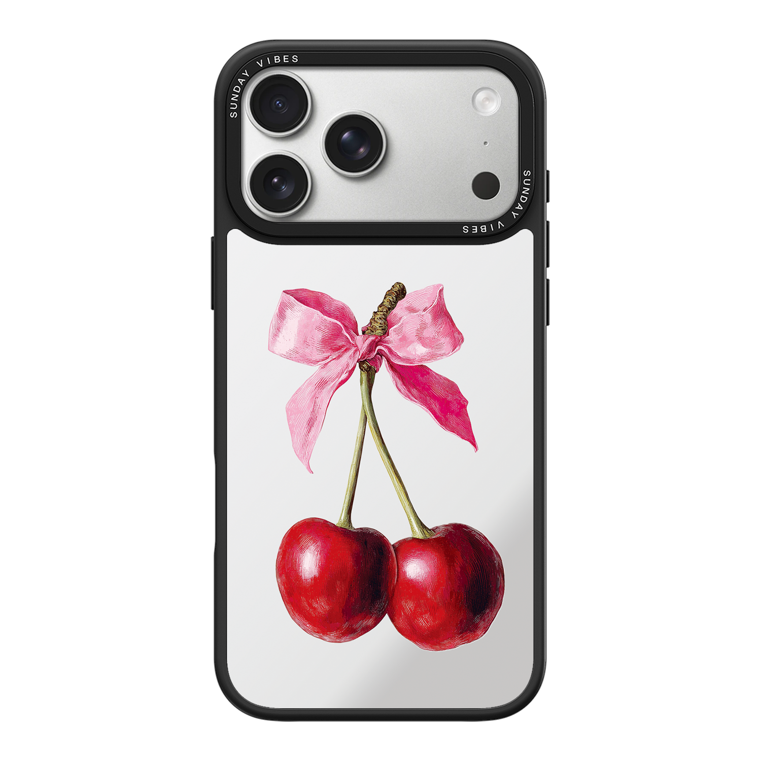 Cherry Charm Mirror iPhone Case