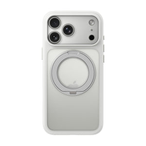 iiCASE Glacier 360 Ring Stand Case iPhone Case in Frost White shown on silver iPhone detail image