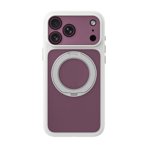 iiCASE Glacier 360 Ring Stand Case iPhone Case in Frost White shown on purple iPhone detail image
