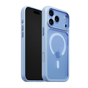iiCASE Glacier MagSafe Case iPhone Case in Frost Ice Blue shown on blue iPhone product image - image 7