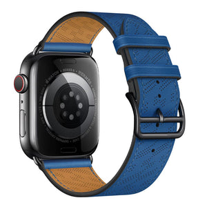 H Diagonal Genuine Leather Single Tour Apple Watch Band - iiCase