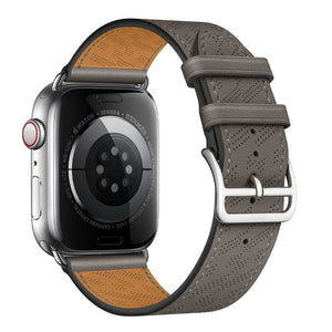 H Diagonal Genuine Leather Single Tour Apple Watch Band - iiCase