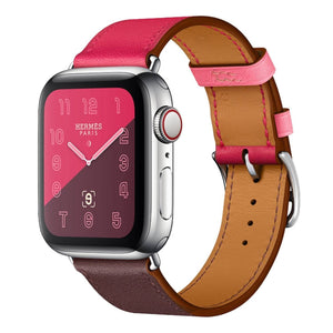 Genuine leather fashion contrast colour Apple Watch Band single tour - iiCase