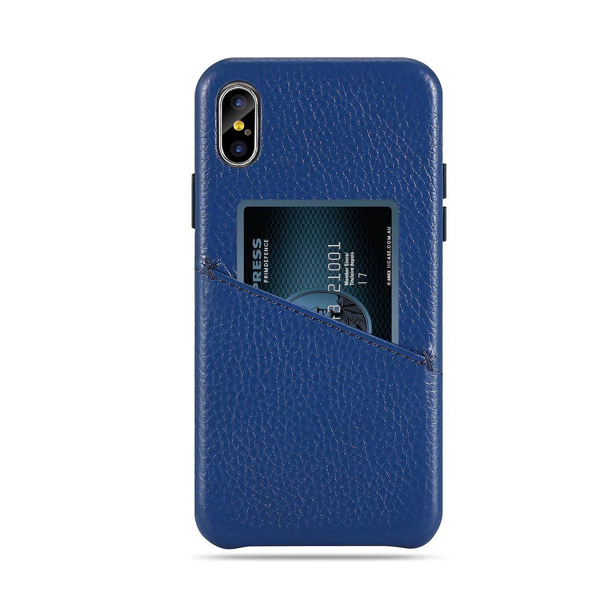 PrimDefence® Genuine Italian Leather Litchi Pattern Card Slot iPhone Case - iiCase