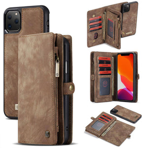 Vintage leather mega storage wallet detachable iPhone case - iiCase