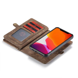 Vintage leather mega storage wallet detachable iPhone case - iiCase