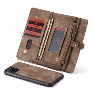 Vintage leather mega storage wallet detachable iPhone case - iiCase