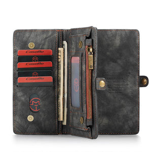 Vintage leather mega storage wallet detachable iPhone case - iiCase