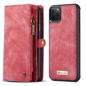 Vintage leather mega storage wallet detachable iPhone case - iiCase