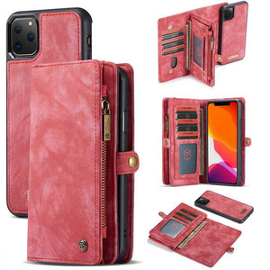 Vintage leather mega storage wallet detachable iPhone case - iiCase