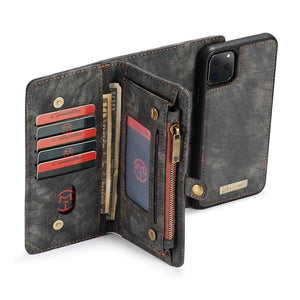 Vintage leather mega storage wallet detachable iPhone case - iiCase