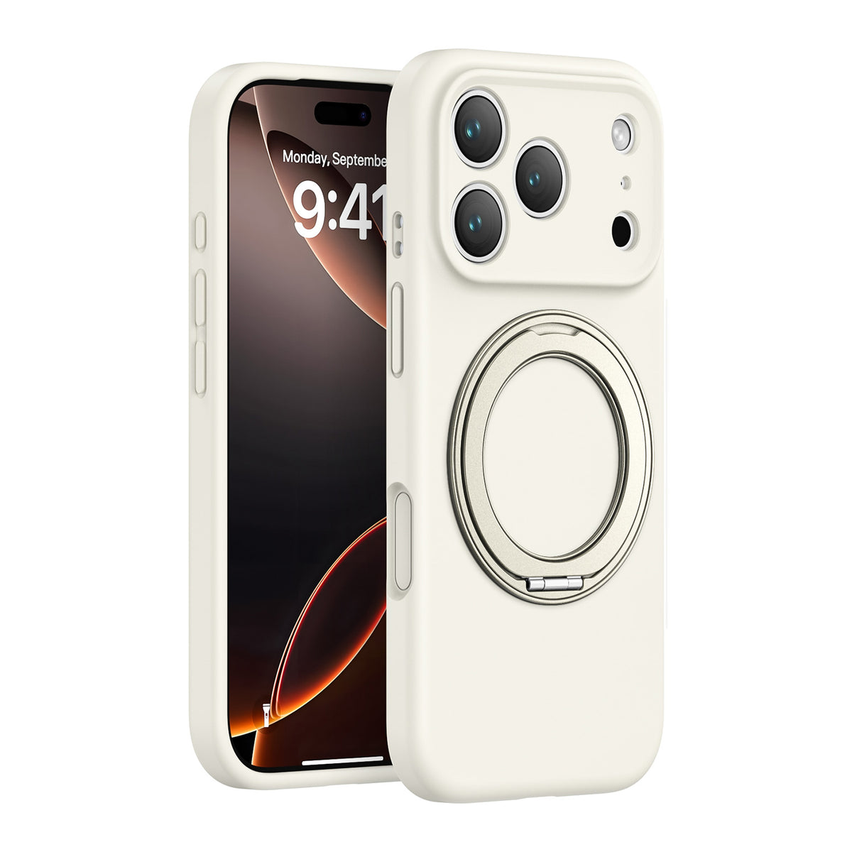 360 Ring Stand Liquid Silicone iPhone Case
