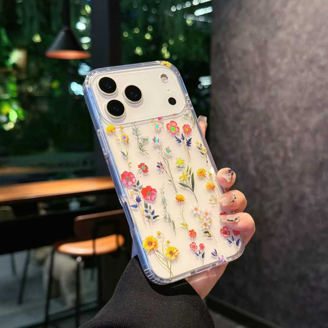 Holographic Wildflower Clear iPhone Case
