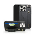 Hand Strap Stand Leather iPhone Case with Card Slot