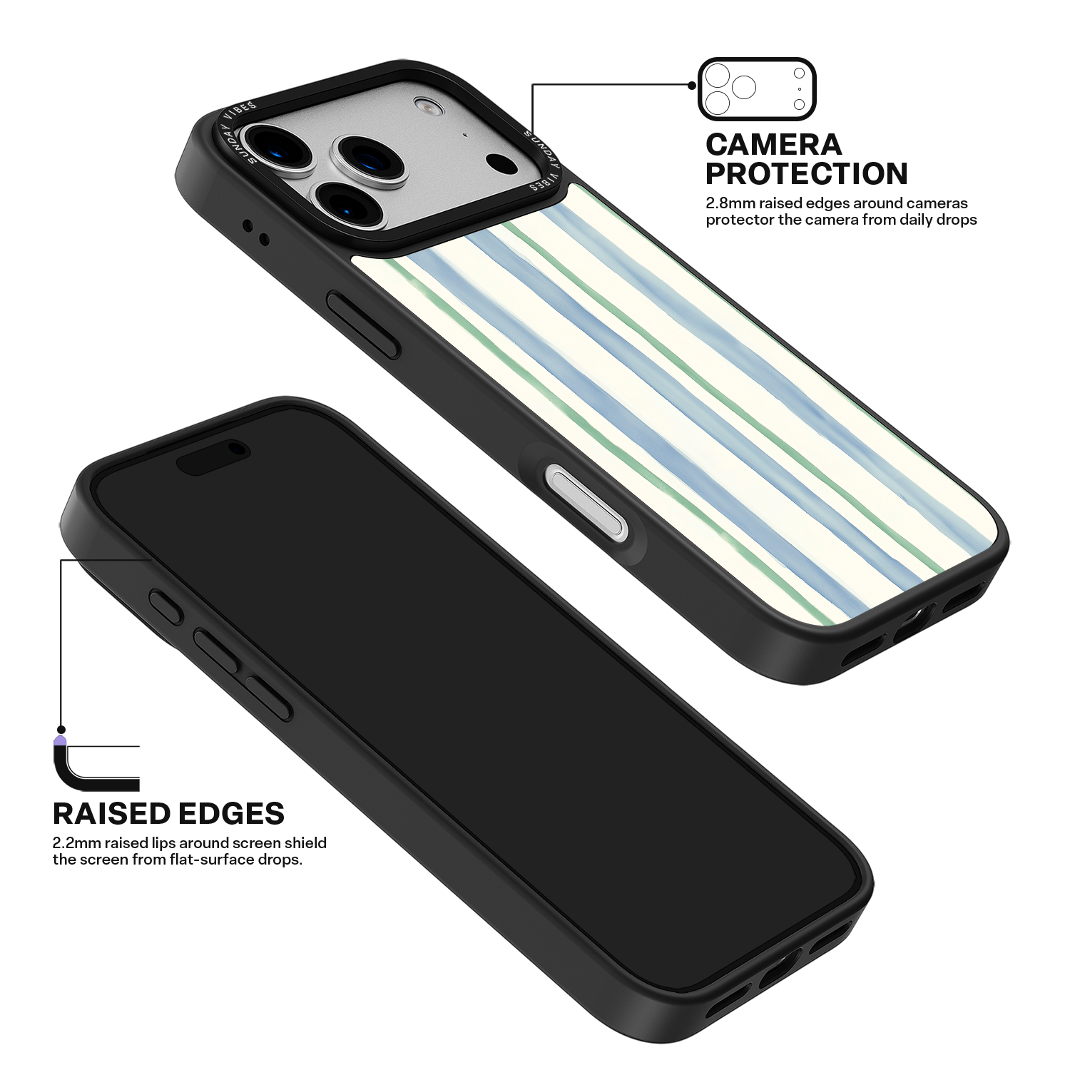 Azure Meadow Stripe iPhone Case