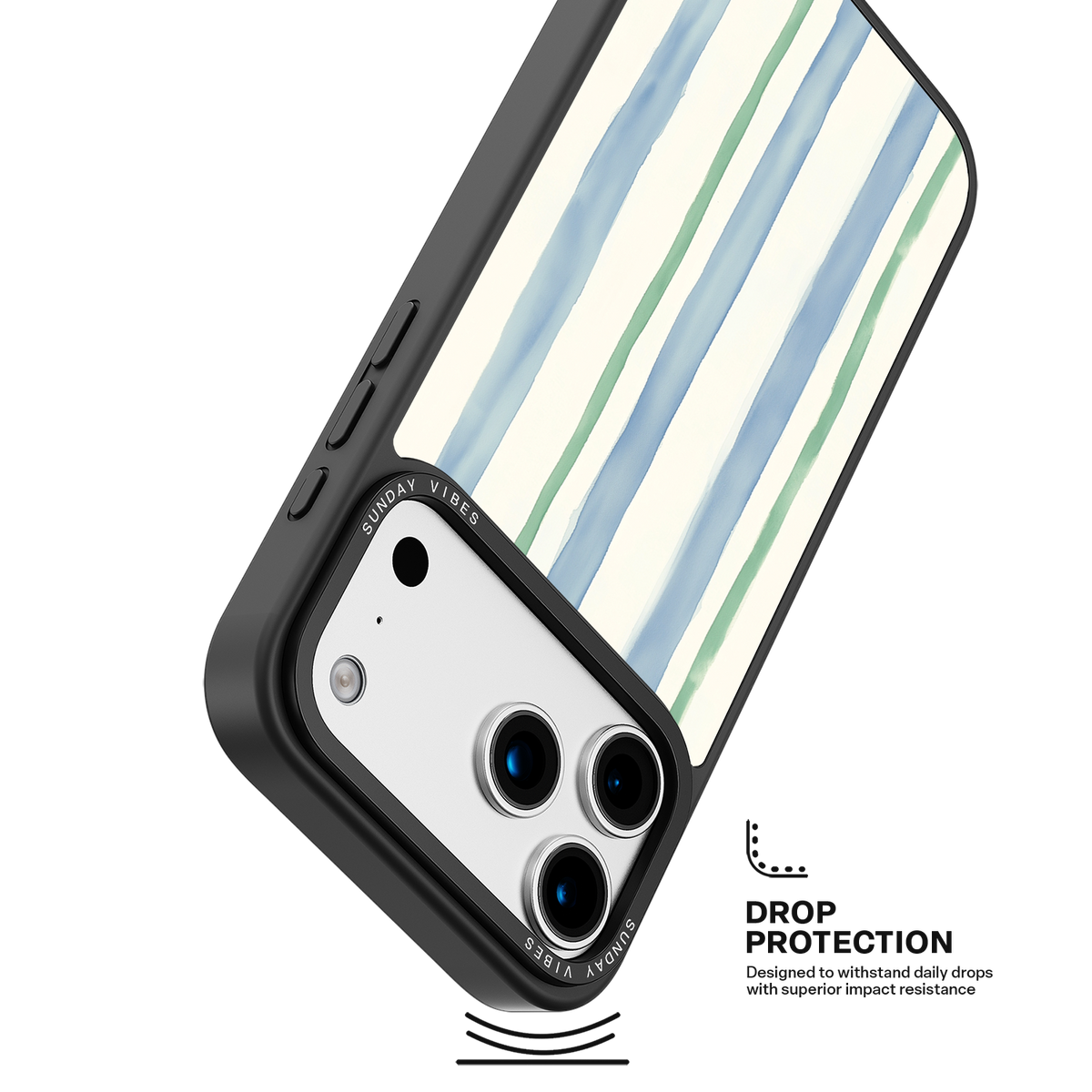 Azure Meadow Stripe iPhone Case