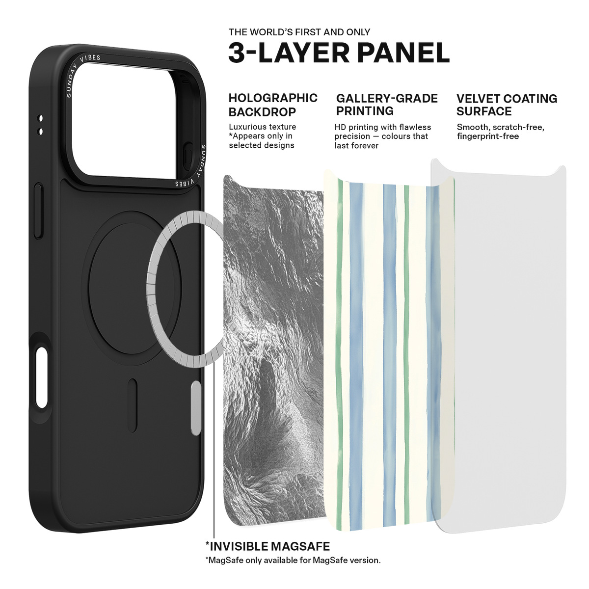 Azure Meadow Stripe iPhone Case