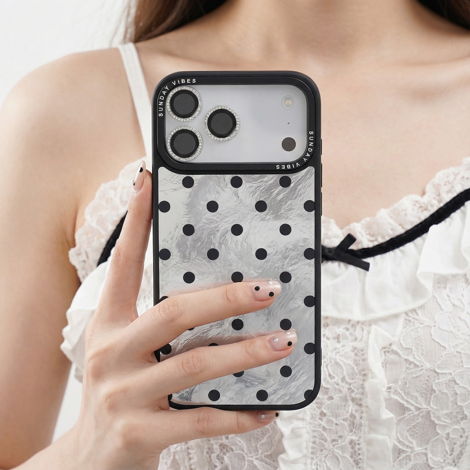 Moon Dust Polka iPhone Case