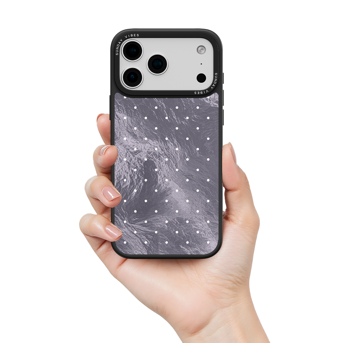 Silver Moon Dots iPhone Case