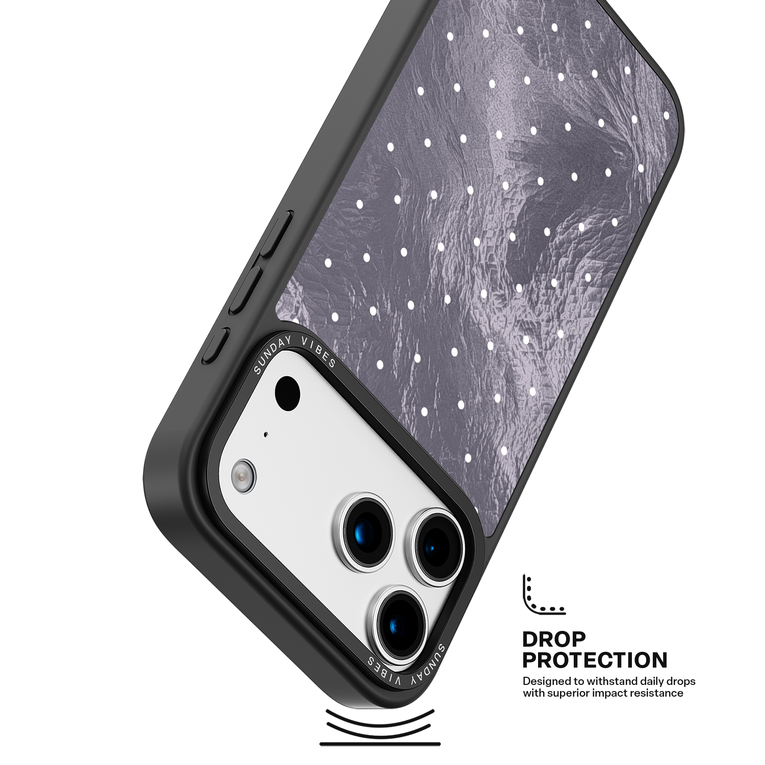 Silver Moon Dots iPhone Case