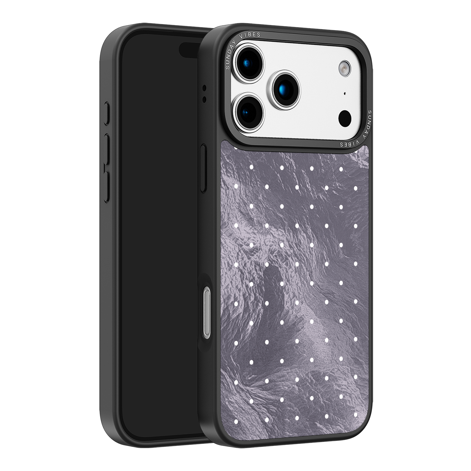 Silver Moon Dots iPhone Case