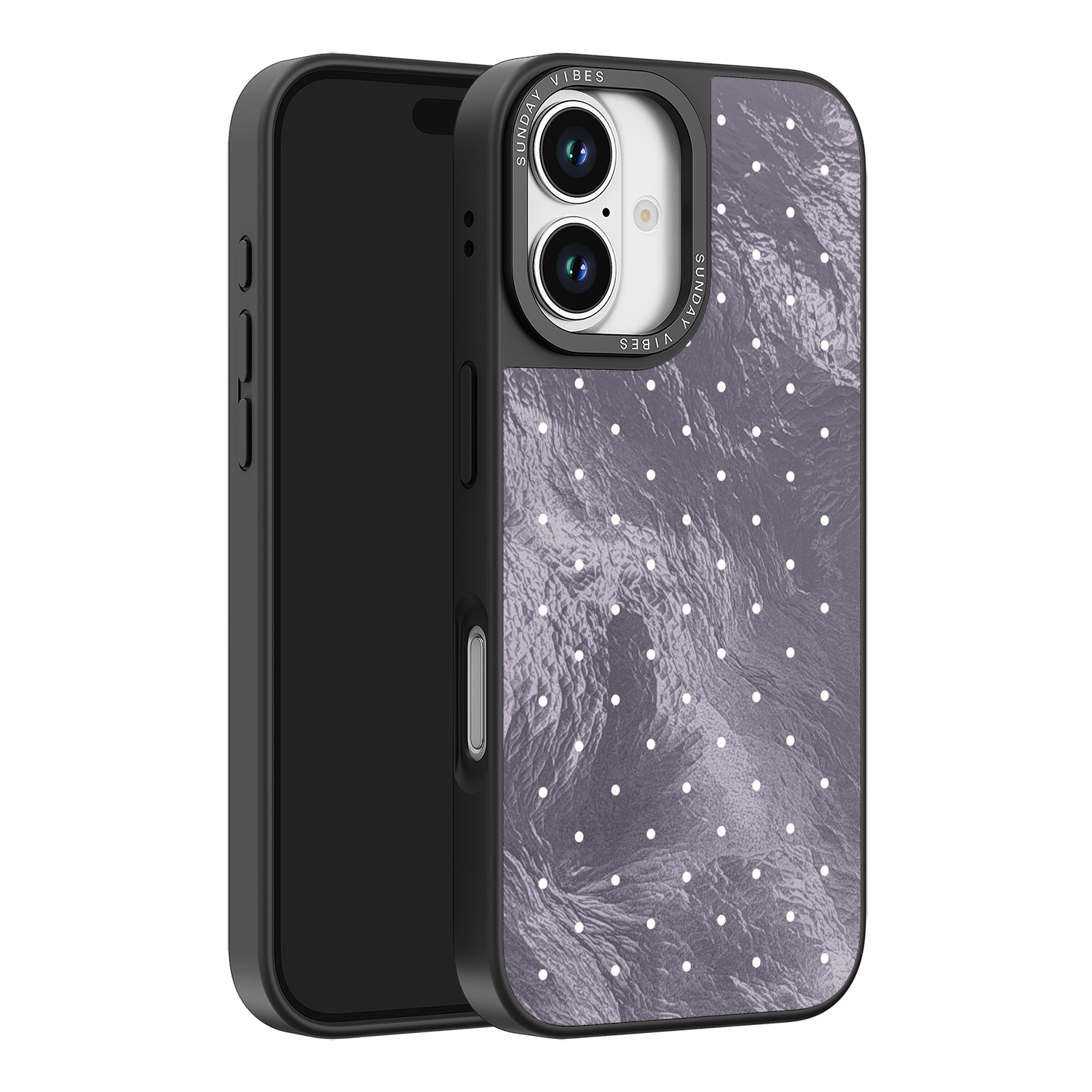 Silver Moon Dots iPhone Case