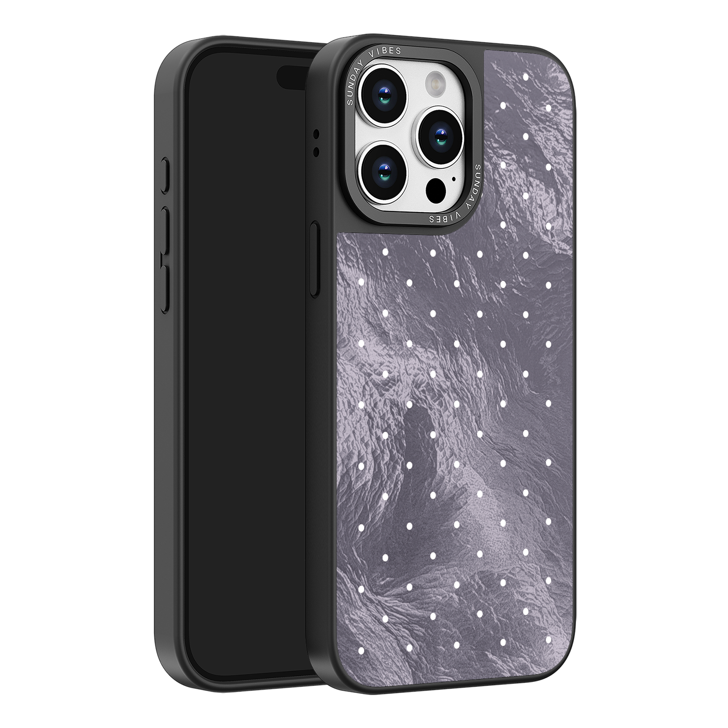 Silver Moon Dots iPhone Case