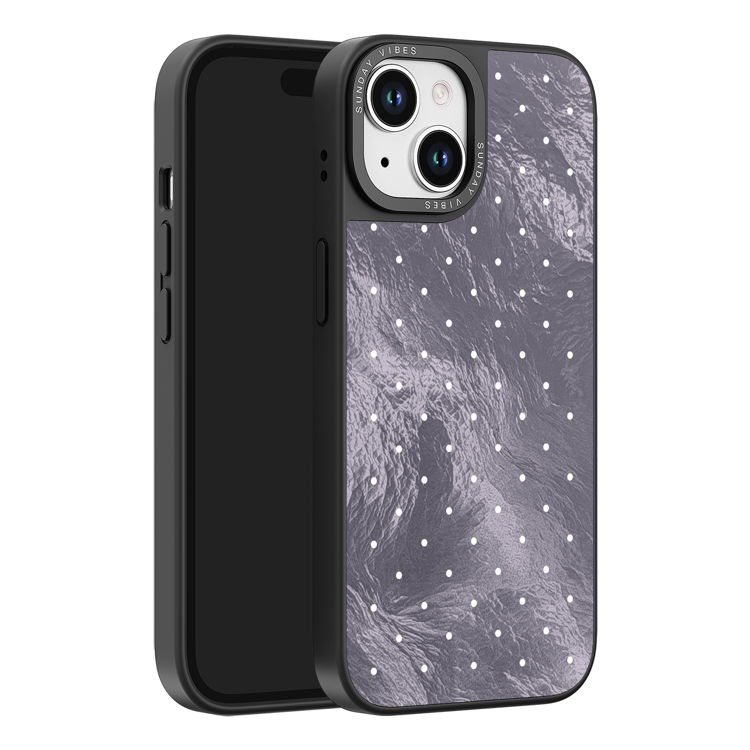 Silver Moon Dots iPhone Case