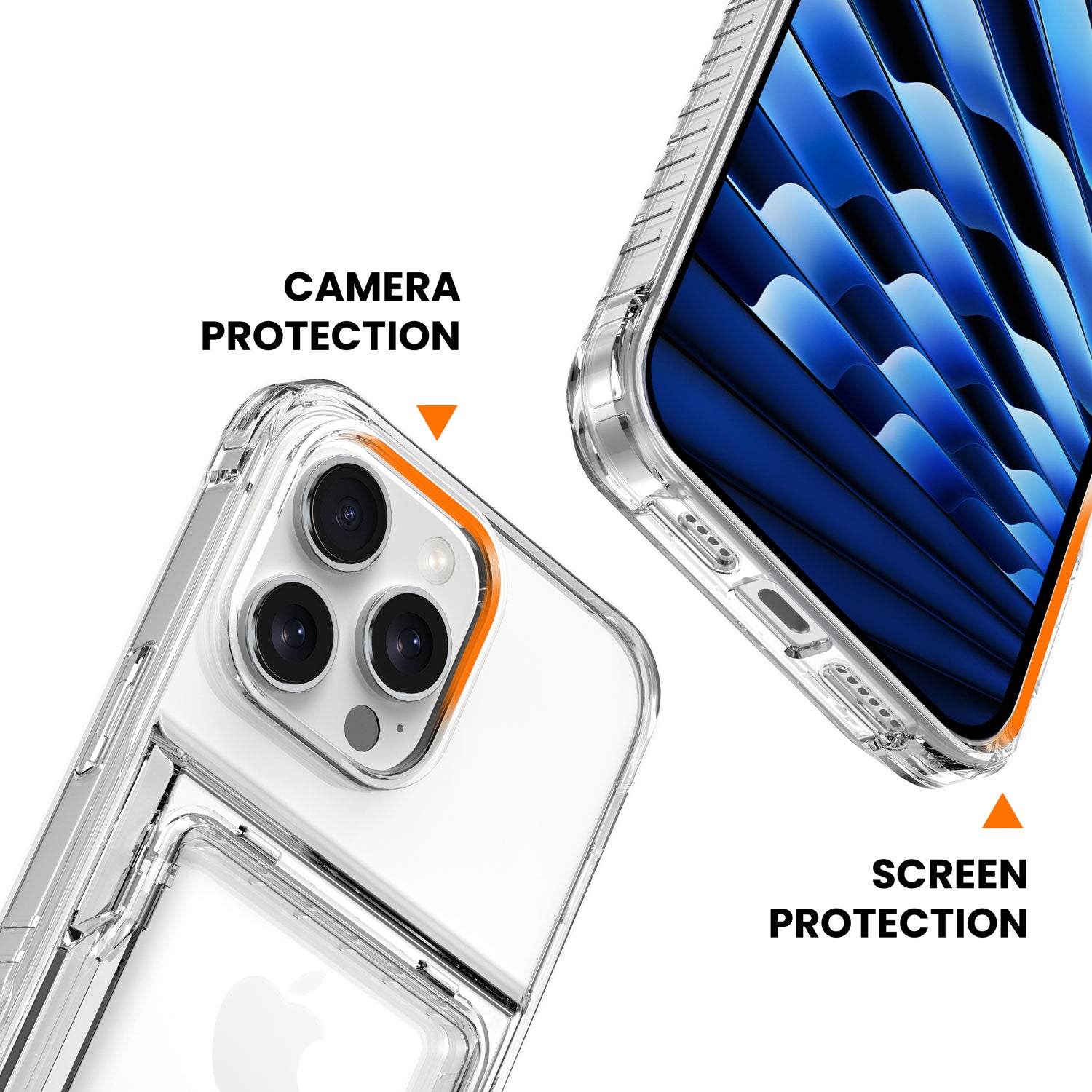 Crystal Protective Cards Pocket iPhone Case