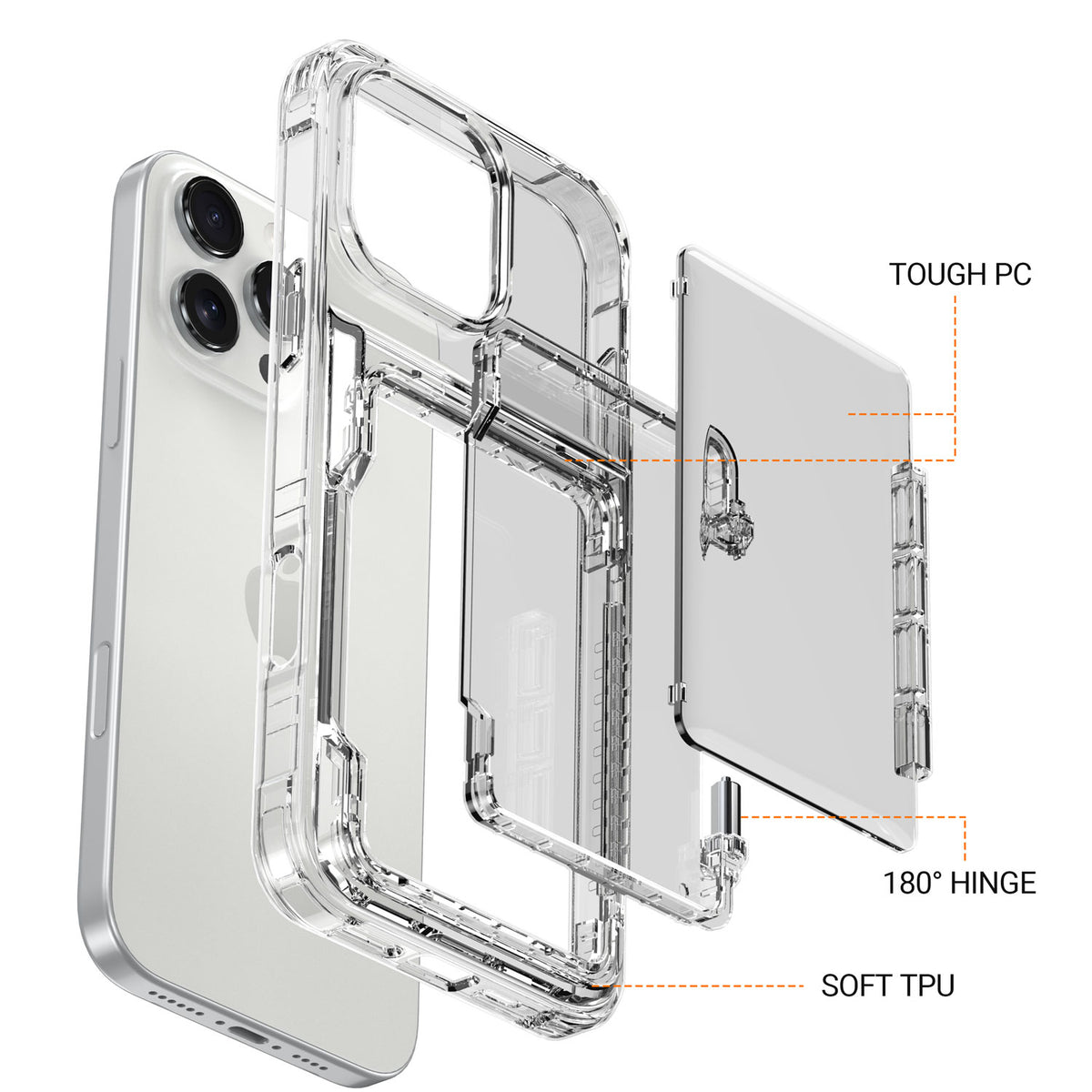 Crystal Protective Cards Pocket iPhone Case