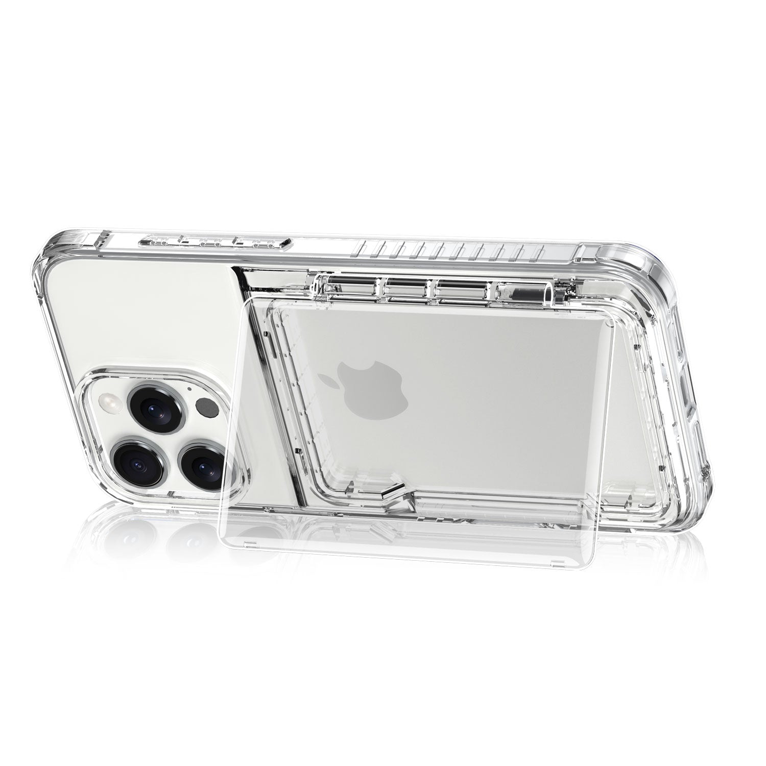 Crystal Protective Cards Pocket iPhone Case