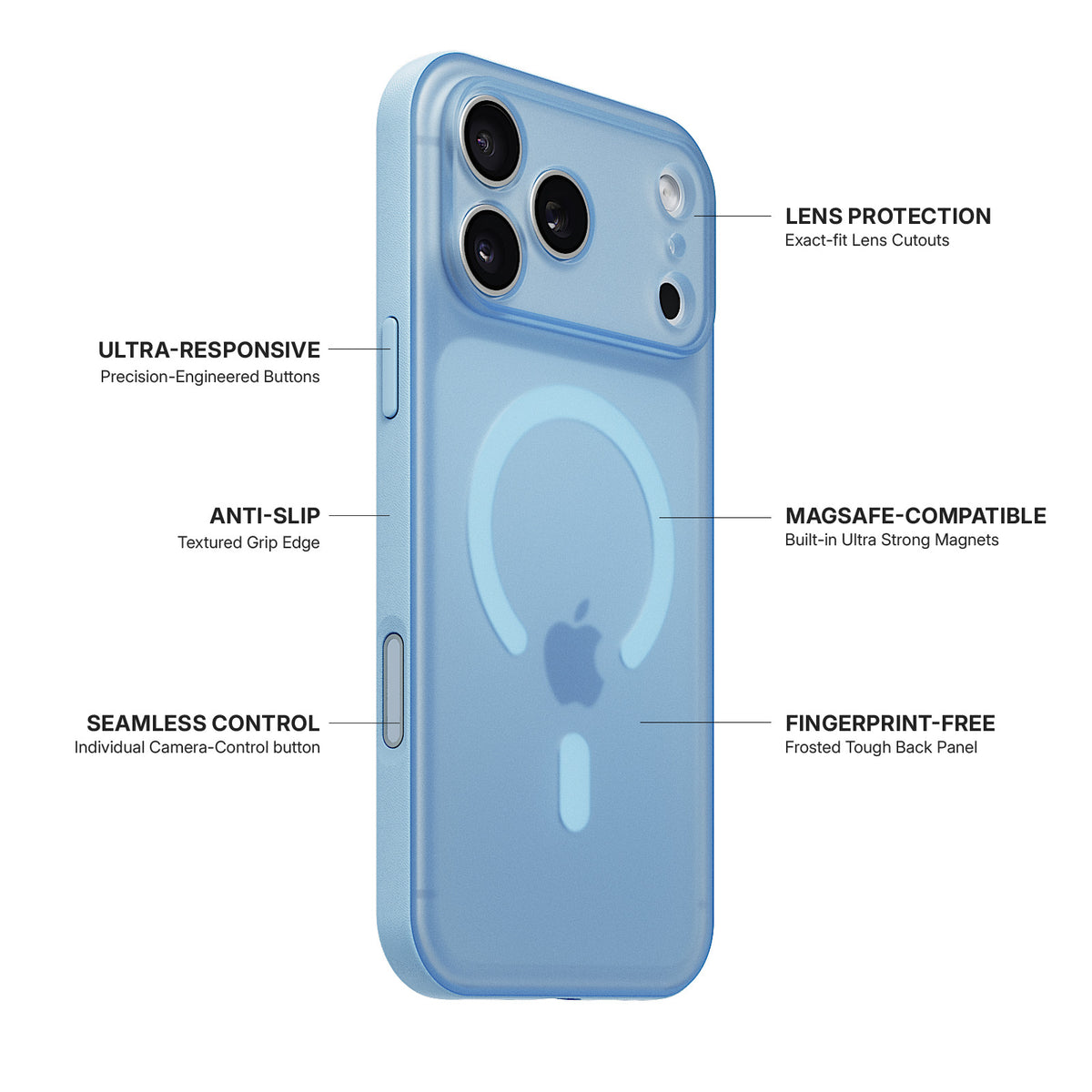 iiCASE FrostShield MagSafe Case for iPhone 18 Pro Max image 4 - FrostShield 01 01 phone filter case ice blue phone silver slot 09