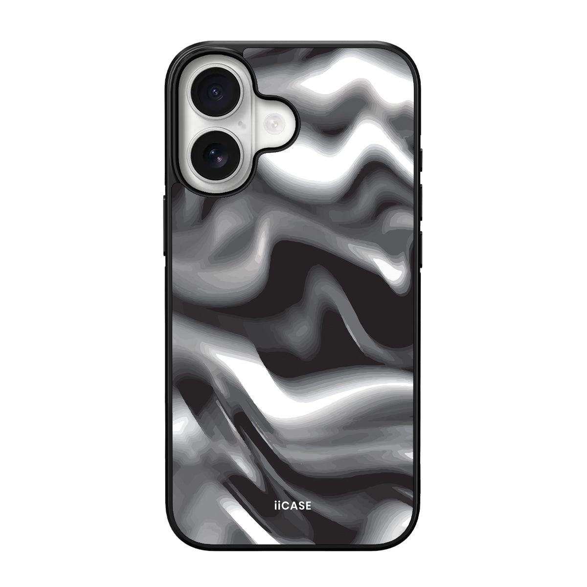 Monochrome Waves Elite iPhone Case