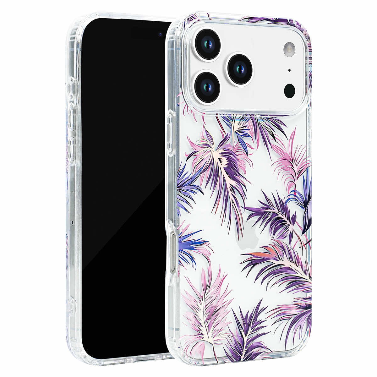 Holographic Pastel Leaf Clear iPhone Case
