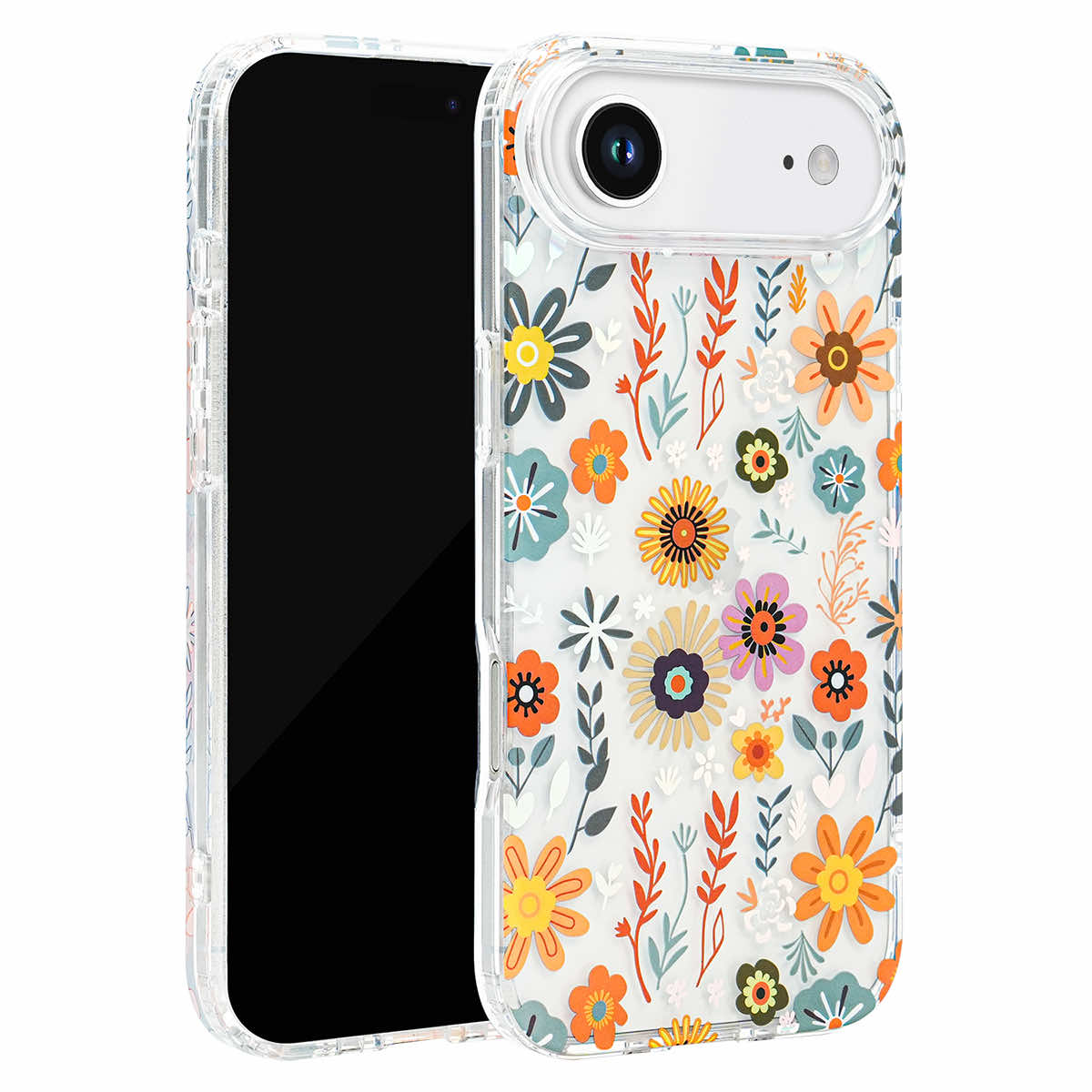 Holographic Vibrant Wildflower Clear iPhone Case