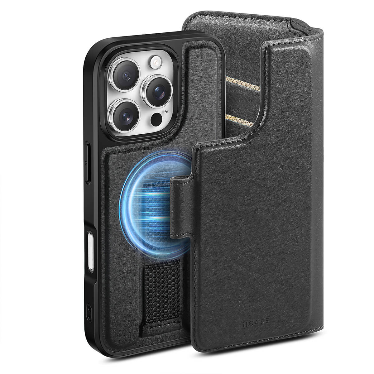 MagSafe Detachable Wallet iPhone Case - Black
