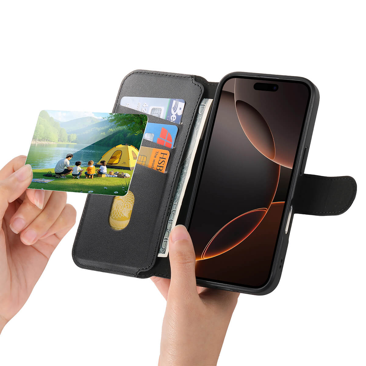 MagSafe Detachable Wallet iPhone Case - Black