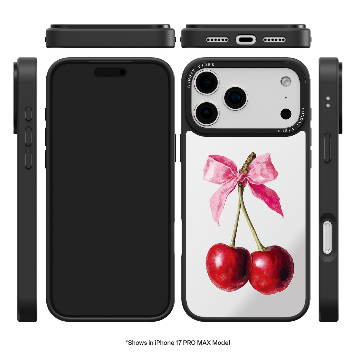 Cherry Charm Mirror iPhone Case
