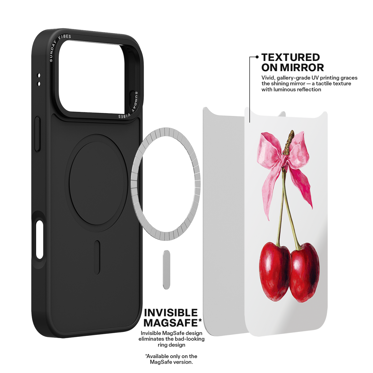 Cherry Charm Mirror iPhone Case