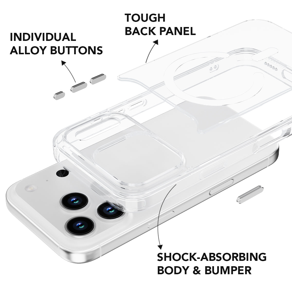 Military Protection Clear MagSafe iPhone Case