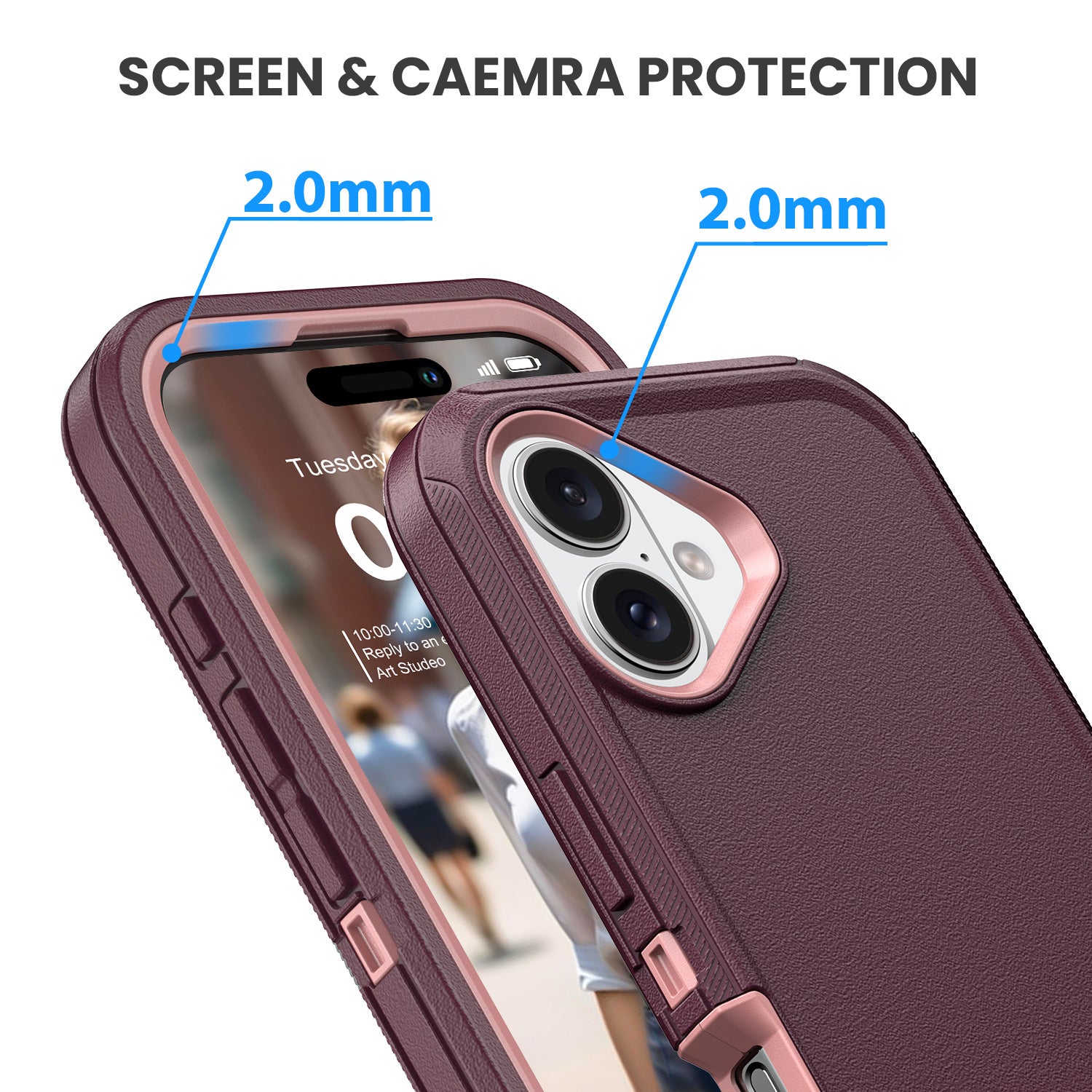 Military Ultra Protection iPhone Case with Glass Screen Protector