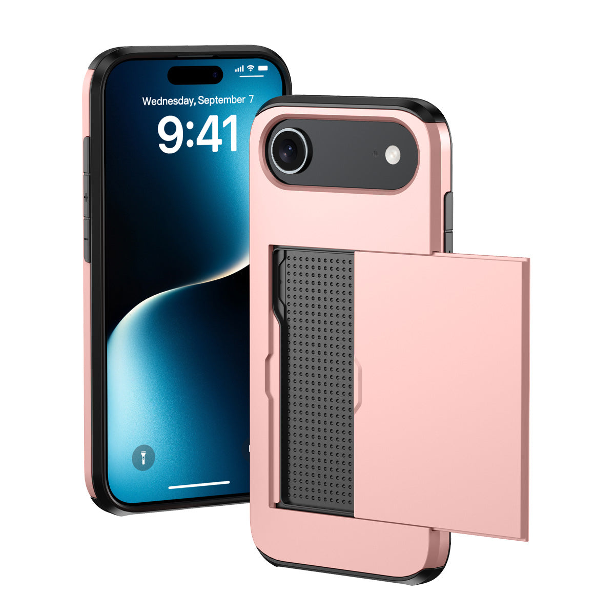 Protective slide card pocket iPhone Case