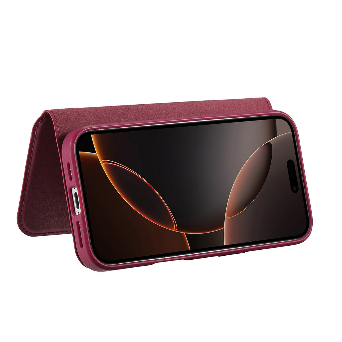 MagSafe Detachable Wallet iPhone Case - Burgundy