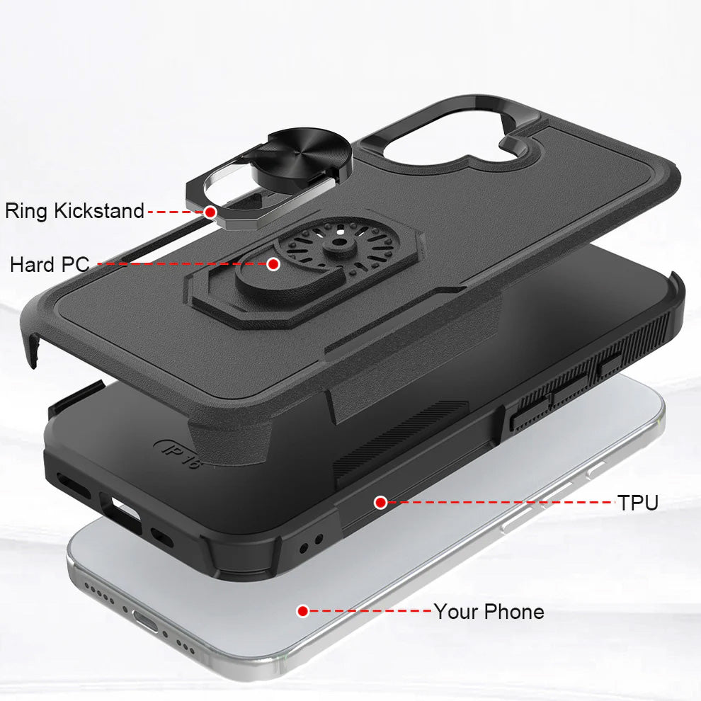Defence Armor With Ring Ultra Protective iPhone Case