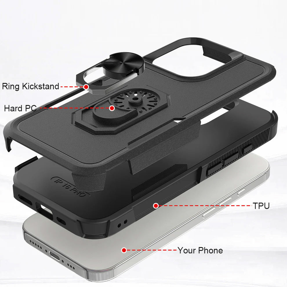 Defence Armor With Ring Ultra Protective iPhone Case