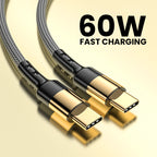 60W Fast Charging USB-C Cable (1.2M & 2M)