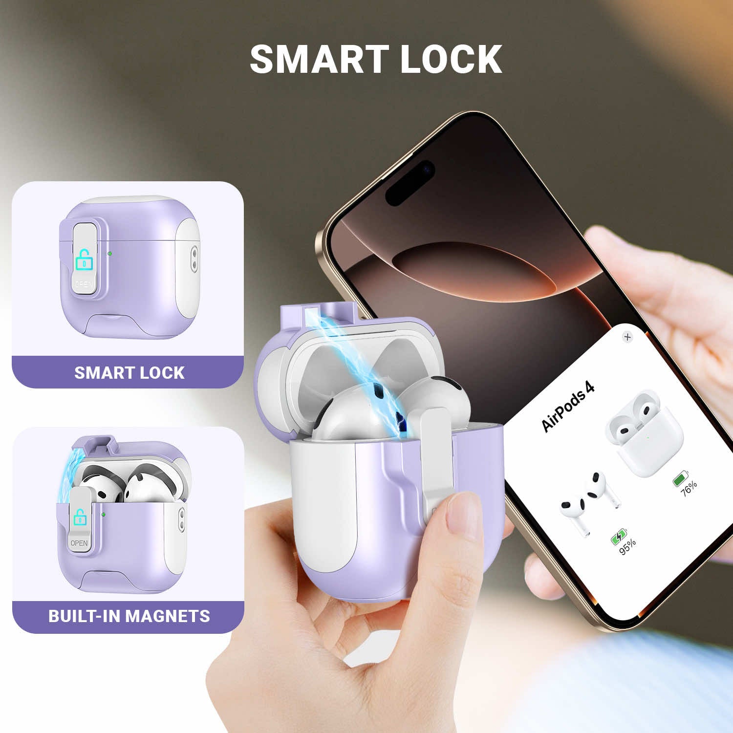 Smartlock with Phone Stand AirPods Case