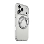 iiCASE Crystal EverClear 360 Ring Stand Case iPhone Case for iPhone 17 Pro Max in Crystal Clear shown on Silver iPhone detail image - image 12